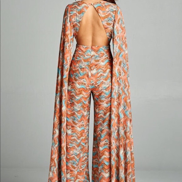 Cape Sleeve Jumpsuit - Picture 1 of 3